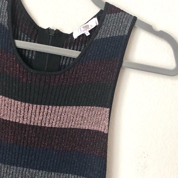 CLOSEOUT \Parker\• Multi-Stripe Pleated Midi Dress - Picture 2 of 16